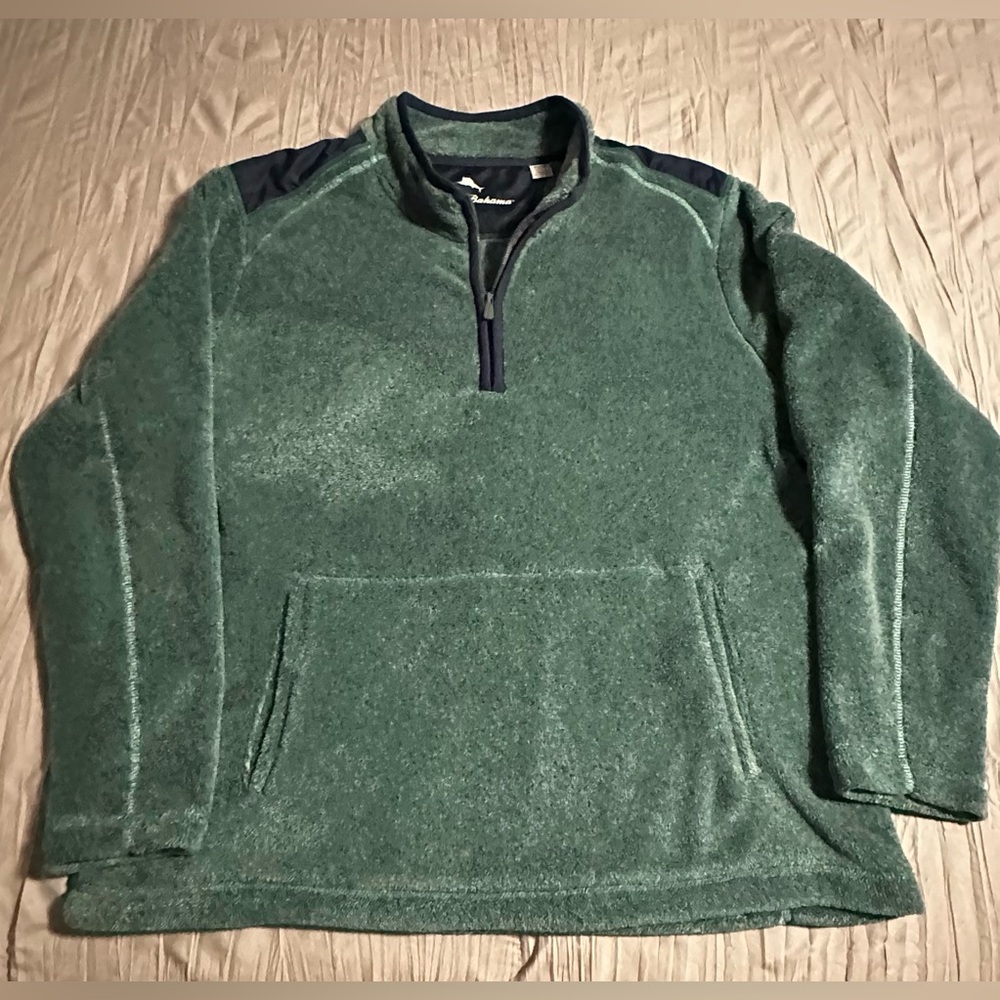 Tommy Bahama Green Zip-Up Sweater